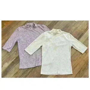 lot 2 mock neck cropped top size S